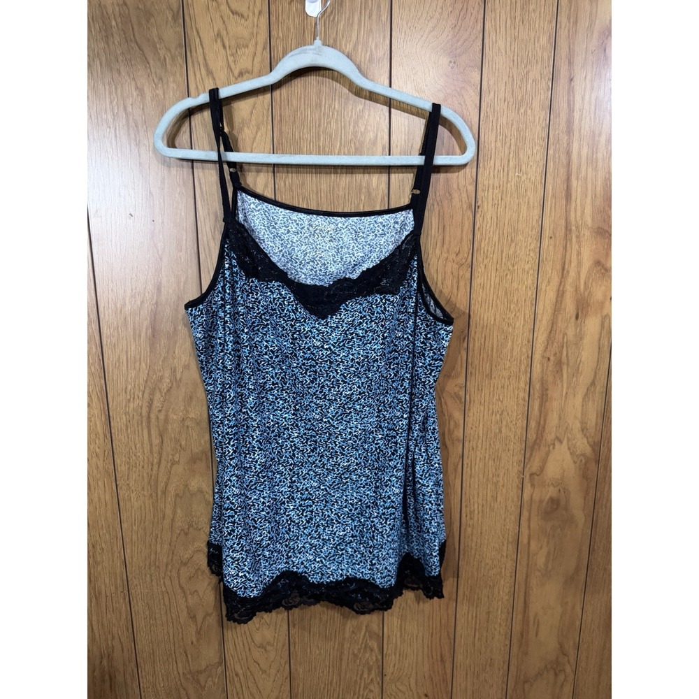 Avenue Top Women 22/24 Blue Your Cami Camisole Tank Sleeveless Lace Trim Stretch